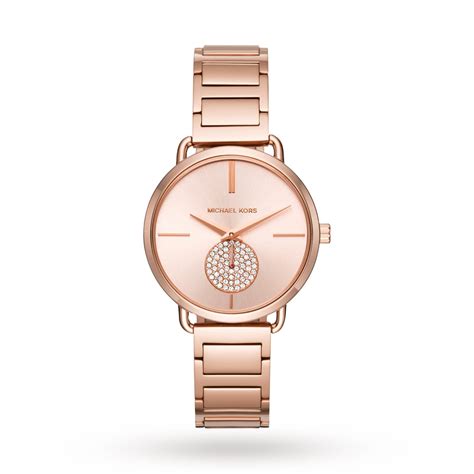 michael kors women's portia rose gold tone watch|michael kors rose gold tone.